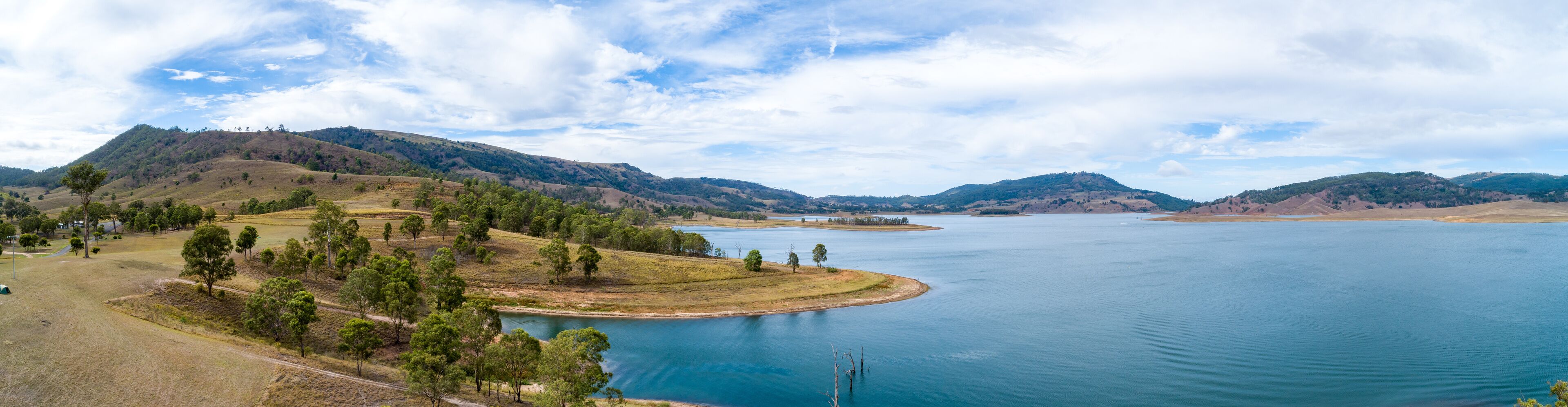 Panorama of Lake St Clair in the Hunter Valley