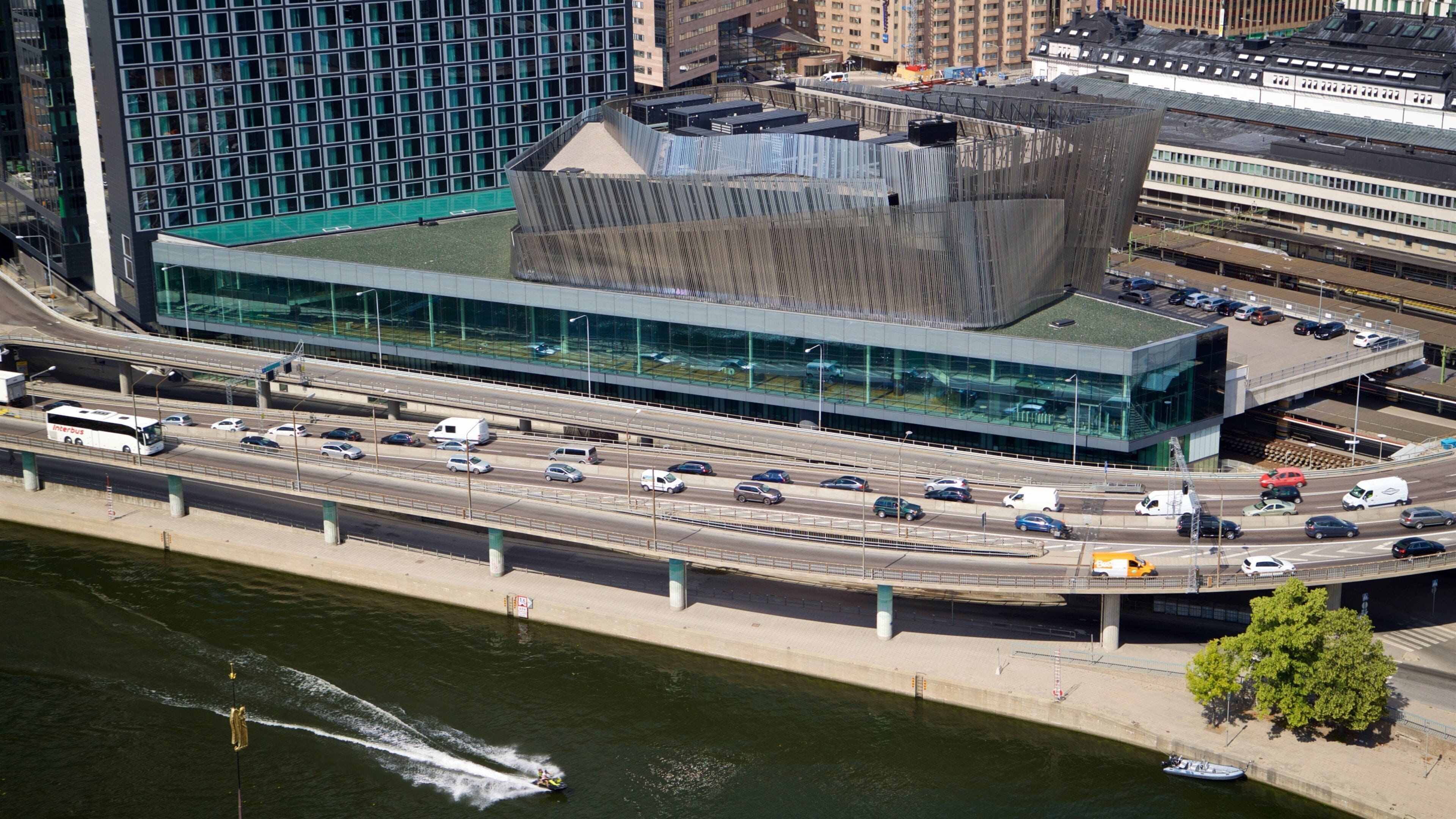 Stockholm City Conference Centre showing boating, a bay or harbor and a city
