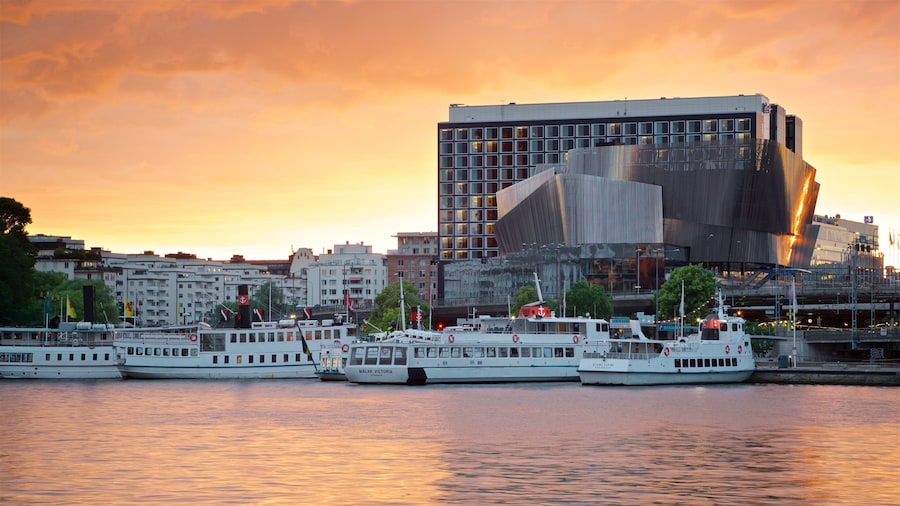 Stockholm City Conference Centre which includes a bay or harbor and a sunset