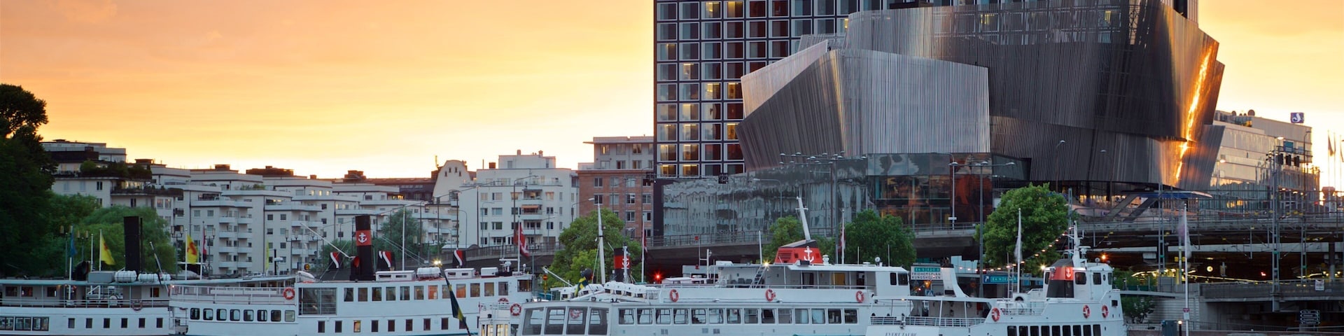 Stockholm City Conference Centre which includes a bay or harbor and a sunset