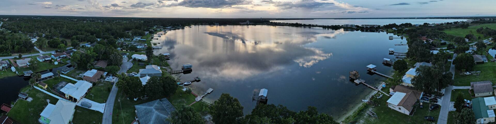 ariel view on lake Jackson in Sebring Florida