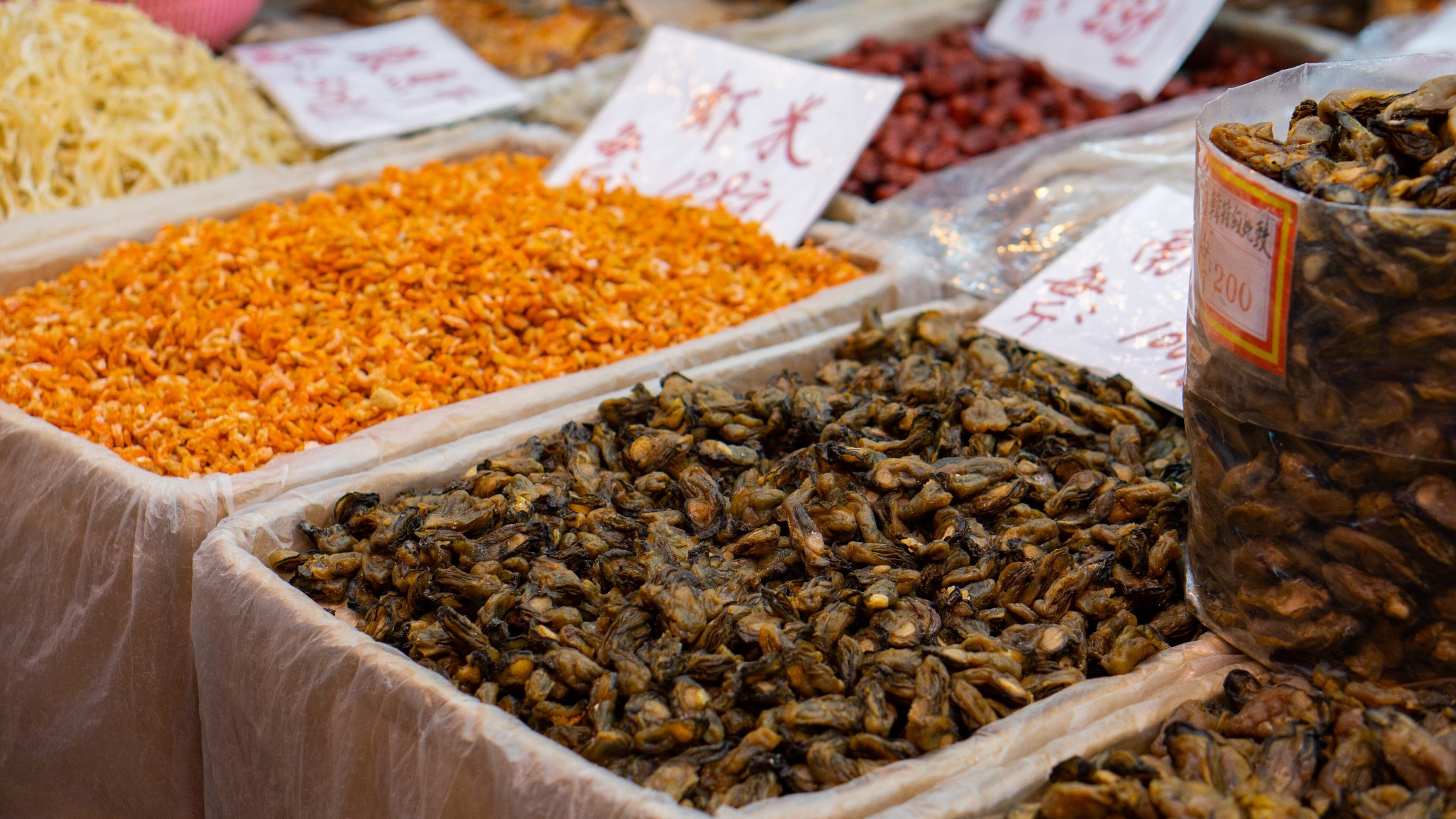 Wan Chai Road which includes food, markets and signage