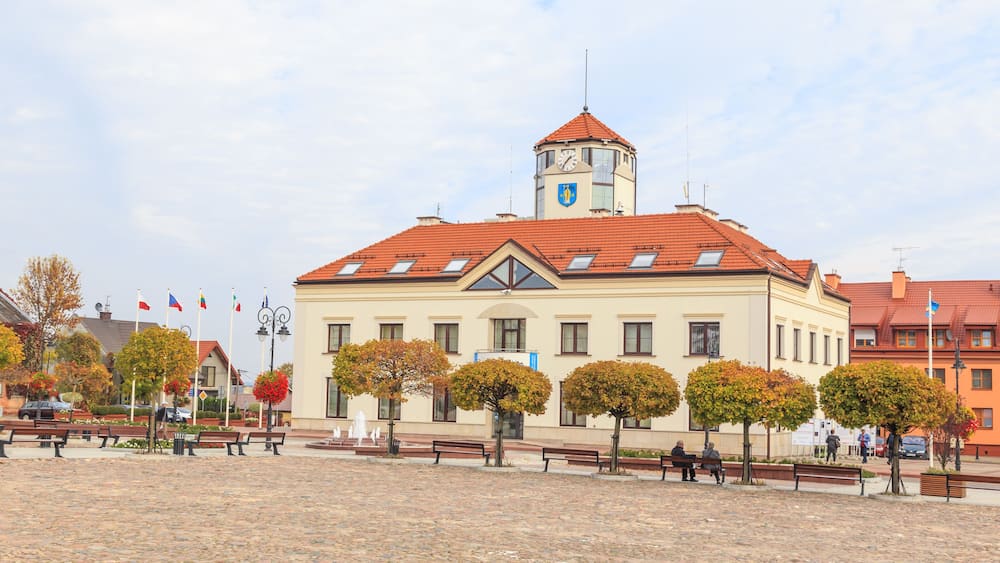 Town Hall in Serock on Narew river and Zegrze Lake, Mazovia, Poland