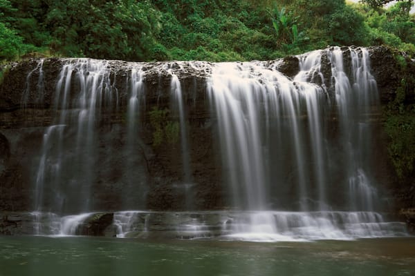 Talofofo Falls, Guam. Scenic island waterfall. A travel tourist attraction destination in Marianas Micronesia.
