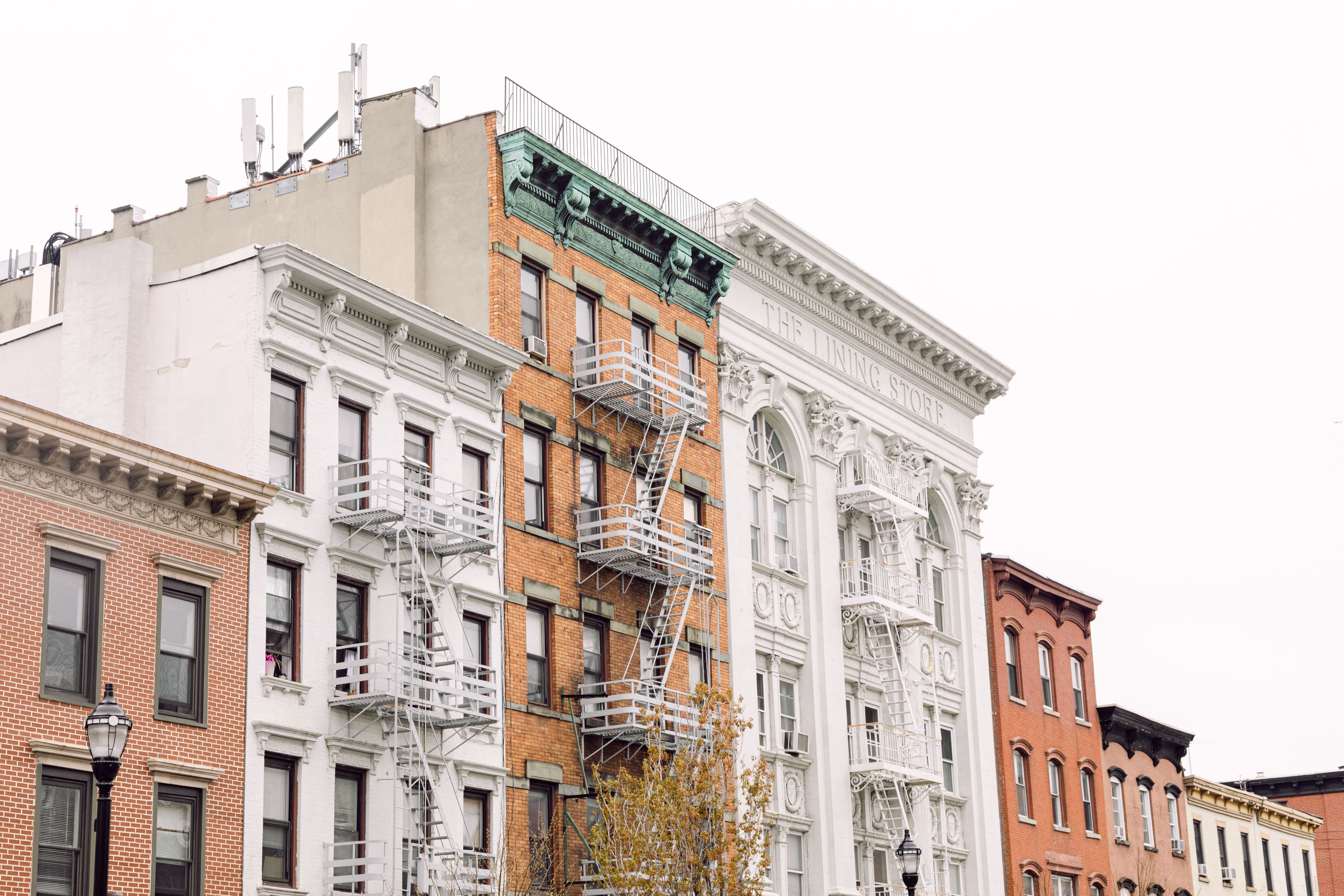 April 20 2020 - Hoboken NJ: Buildings of Hoboken's Washington street