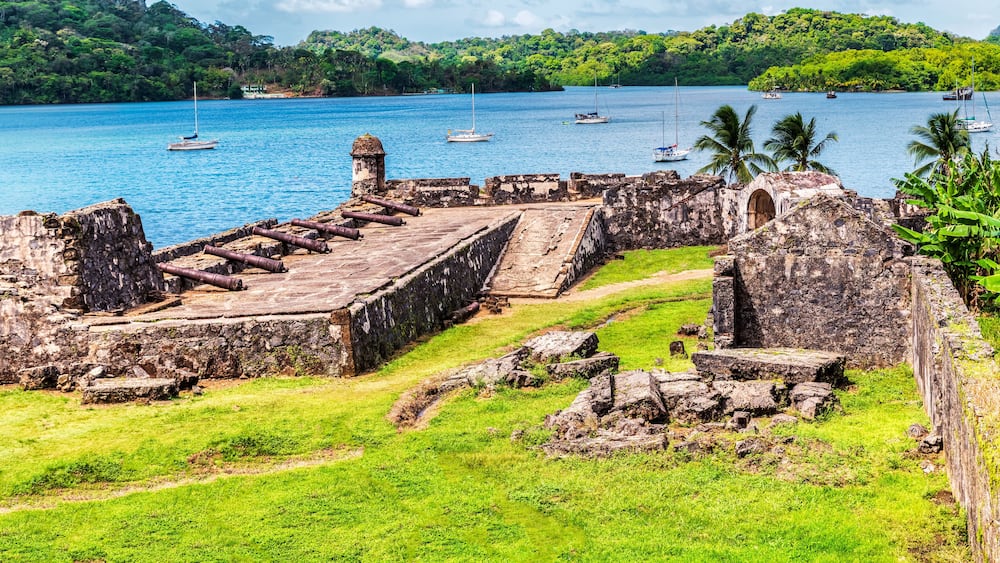 UNESCO World Heritage Site Fort San Jeronimo located in Portobelo, Panama.