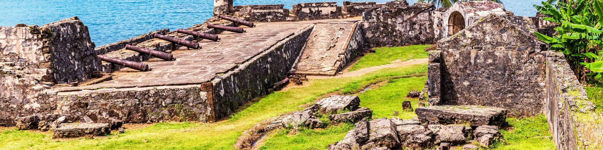 UNESCO World Heritage Site Fort San Jeronimo located in Portobelo, Panama.