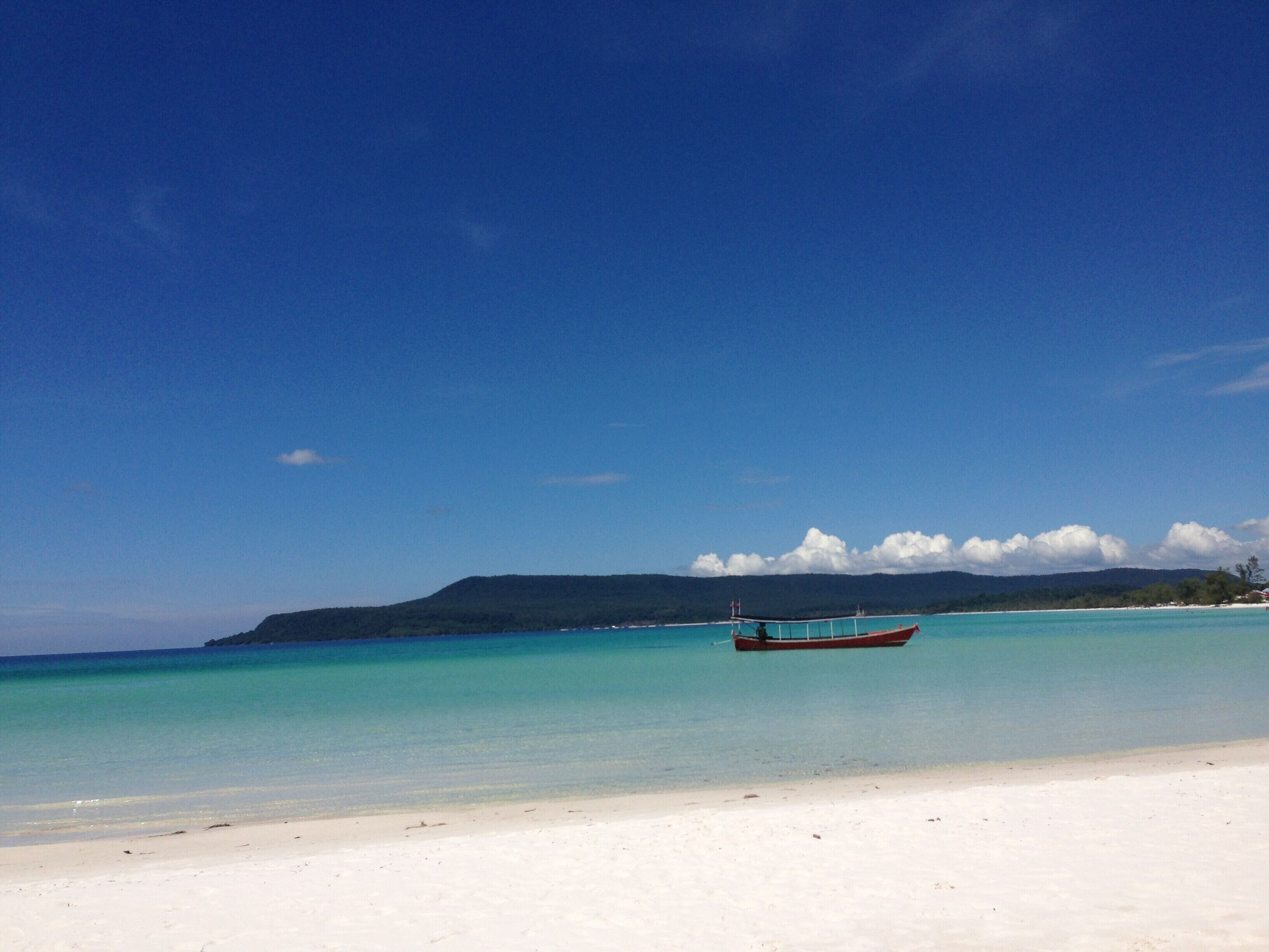 White sand beaches, swaying palm trees, and clear blue-green waters. Definitely heaven on Earth. To get to this hidden heaven on Koh Rong Island, Cambodia; you need to walk, climb and crawl through the jungle. After arrive, save your time for beautiful sunset and health for parties by booking a boat back to town. #LifeAtExpedia