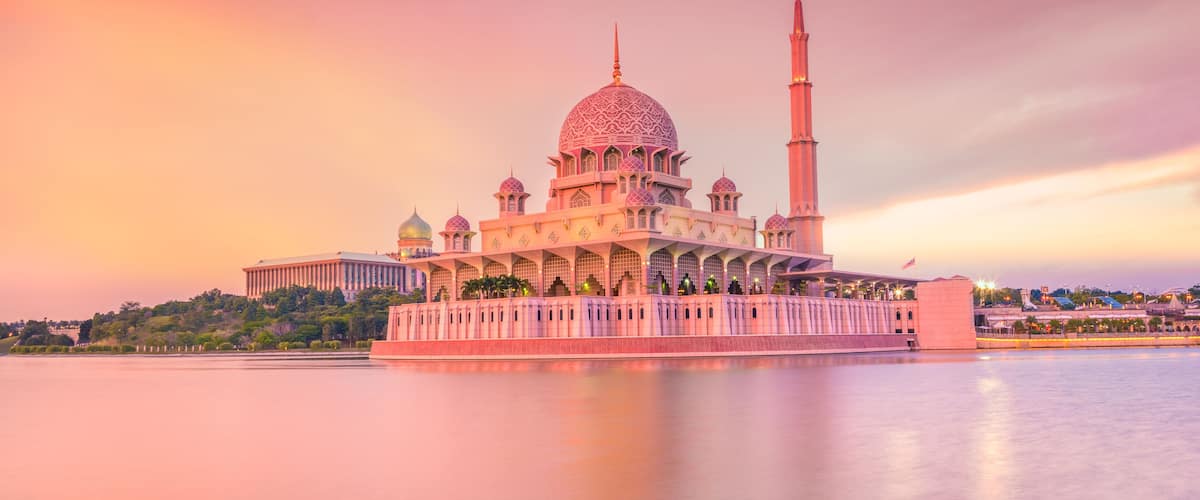 Putra mosque during sunset sky, the most famous tourist attraction in Malaysia., Shutterstock ID 726625912, Purchase Order: -