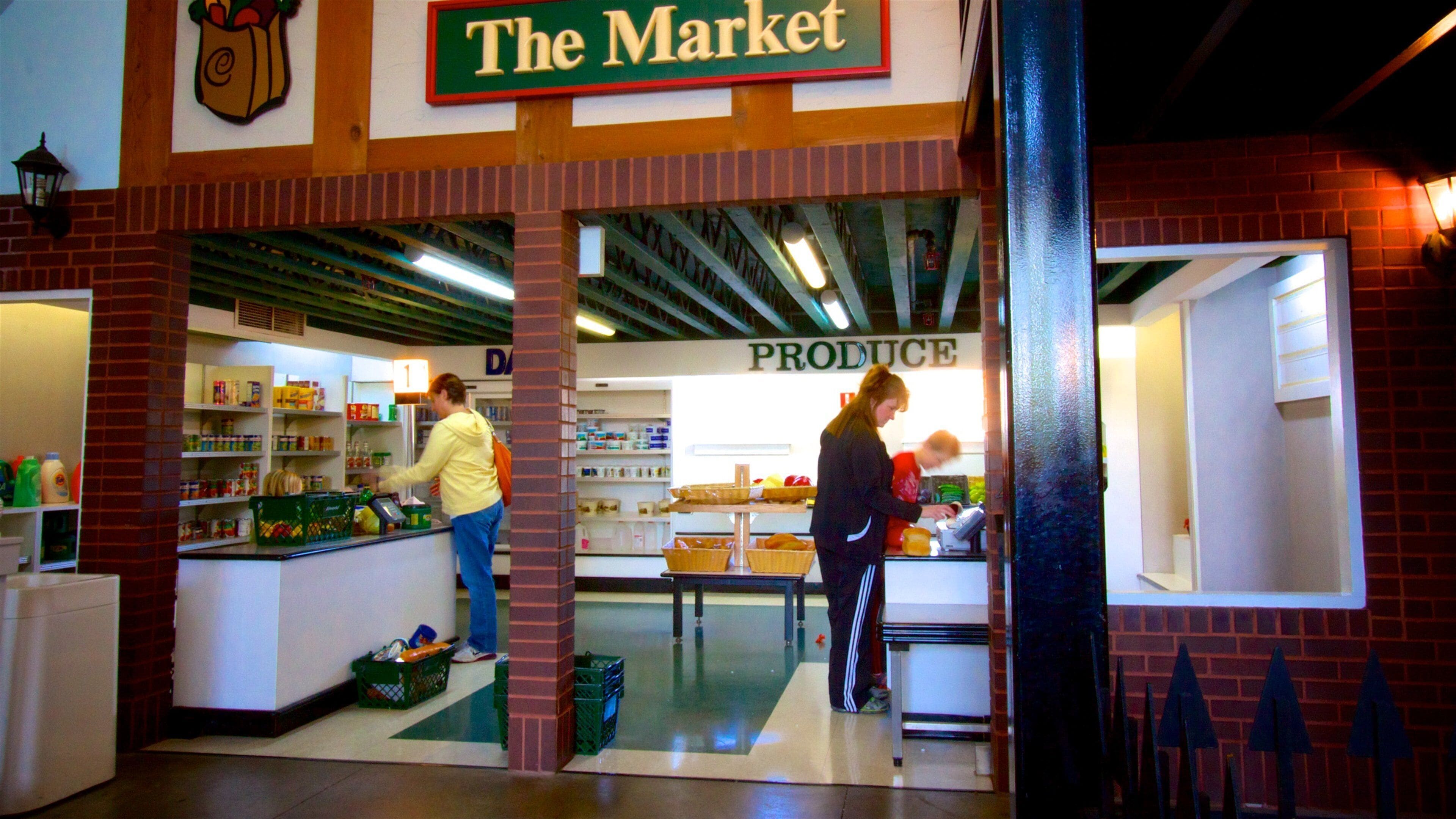 The Magic House, St. Louis Children\'s Museum que incluye mercados, vistas interiores y señalización