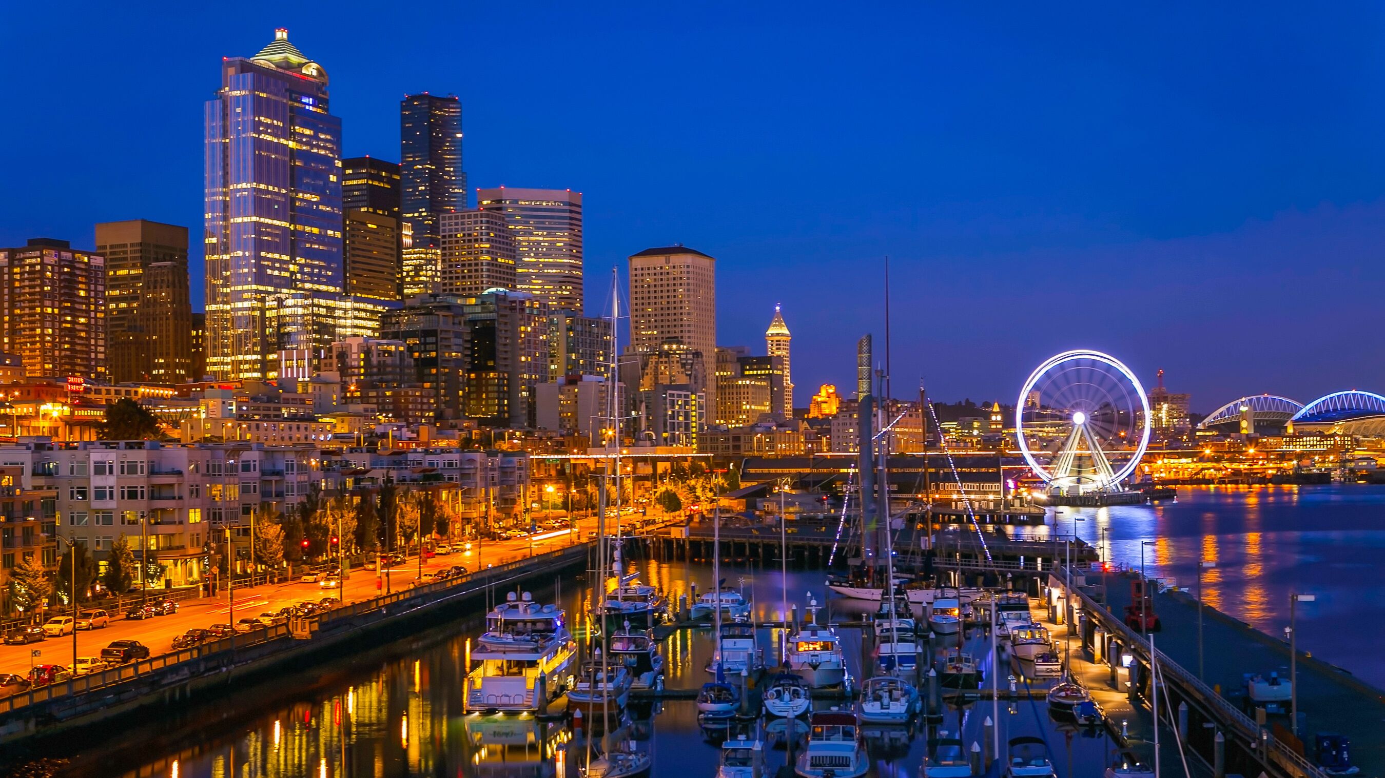 Seattle Waterfront After Sunset