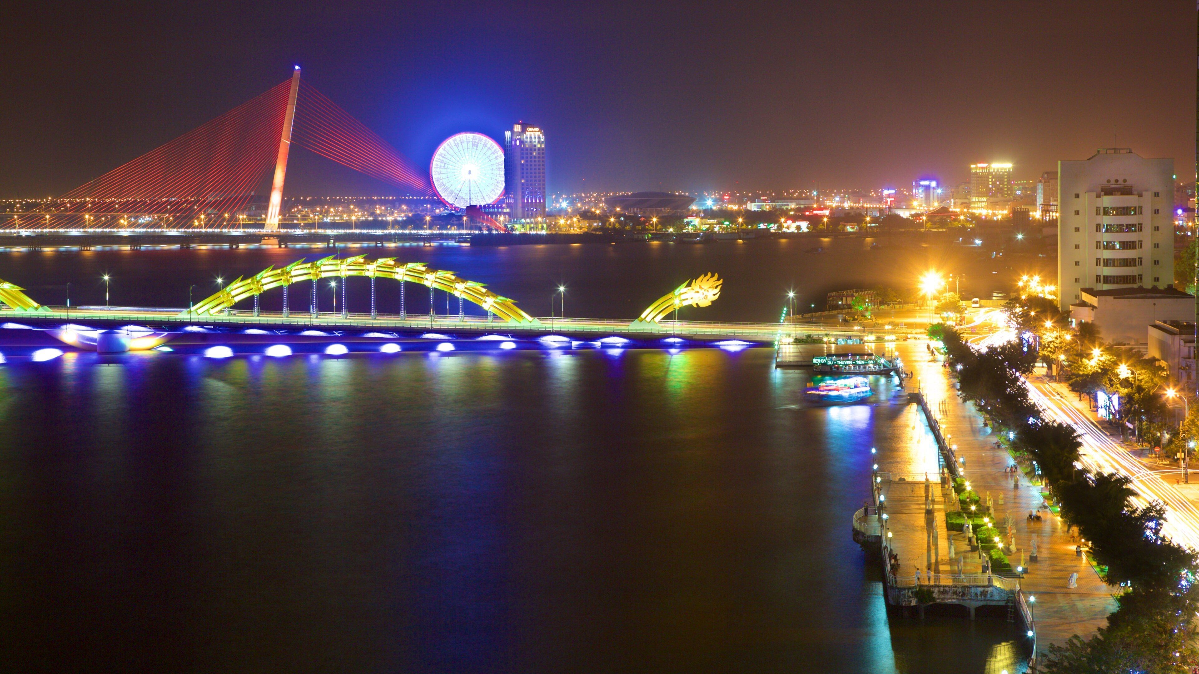 Han River ofreciendo un puente y escenas nocturnas