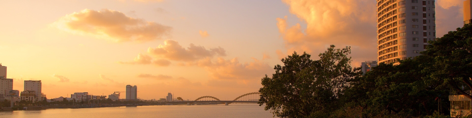 Han River featuring general coastal views, a sunset and a city