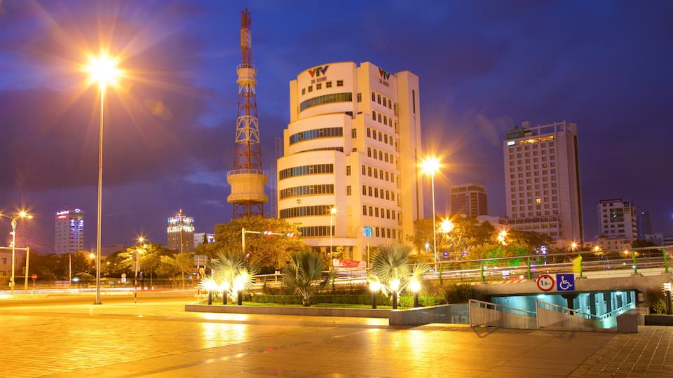 Han River featuring night scenes and a city