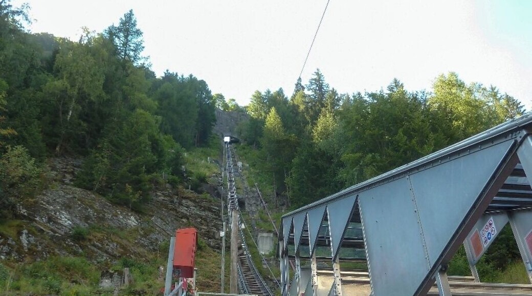 At the Parc D’ Attractions du Châtelard you can ride the historic funicular that still holds the world record for being the most pronounced with an inclination of 87%, with many variations on the slopes, curves and tunnels.
Read More here:
http://imoutoftheoffice.com/parc-d-attractions-du-chatelard-and-the-lac-d-emosson/