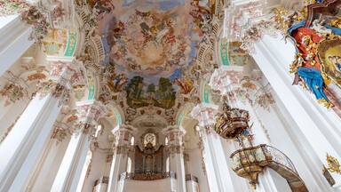 Bad Schussenried, Steinhausen, Ceiling Arts and pipe organ of the Church St. Peter and Paul