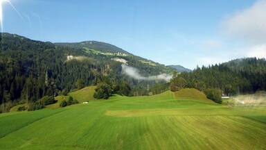 Alpine view 2 from Bernina Express train somewhere between Chur & Thusis, Switzerland