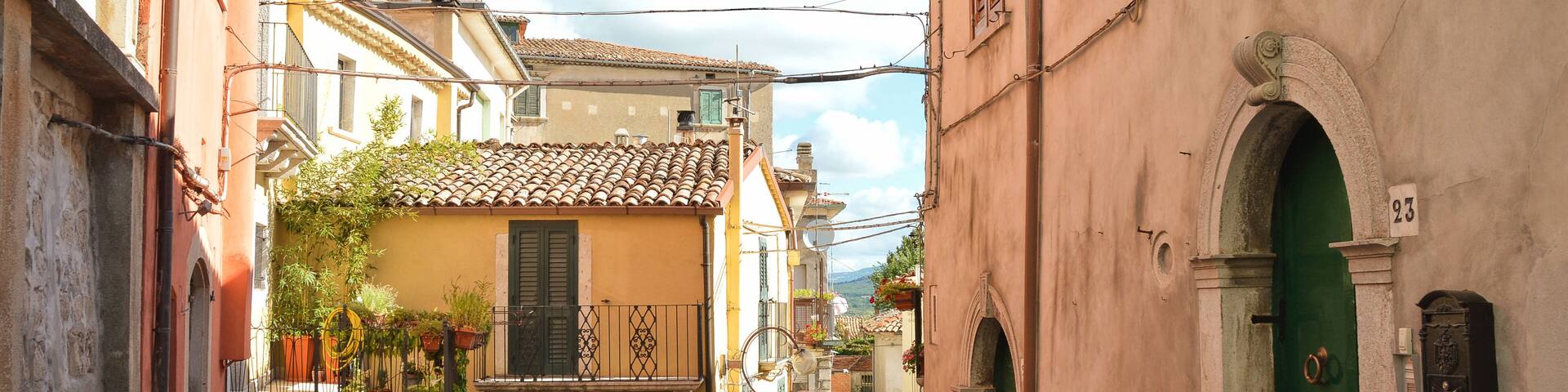 Images of the town of Morcone, a town in the Campania region