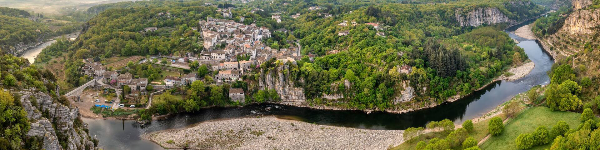 Balazuc village in an Ardeche river gorge, France
