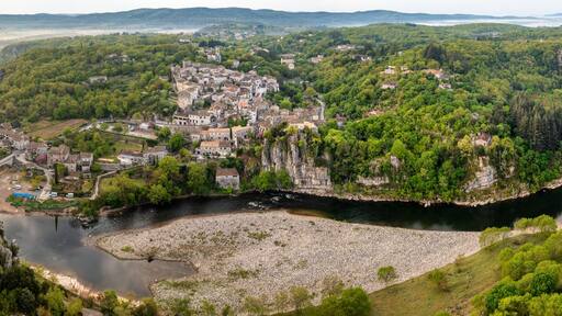 Balazuc village in an Ardeche river gorge, France