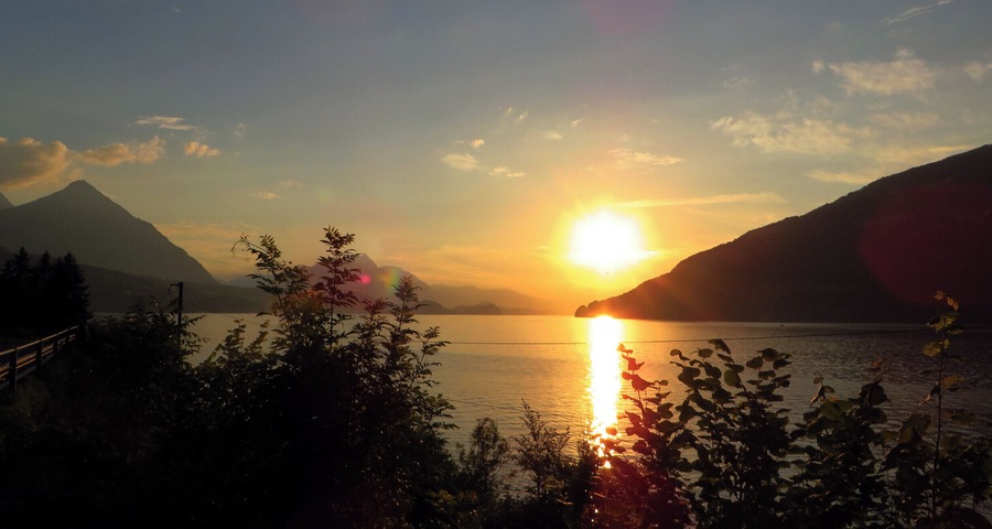 Wonderful sunset after an amazing dinner on Harder Kulm, Interlaken.