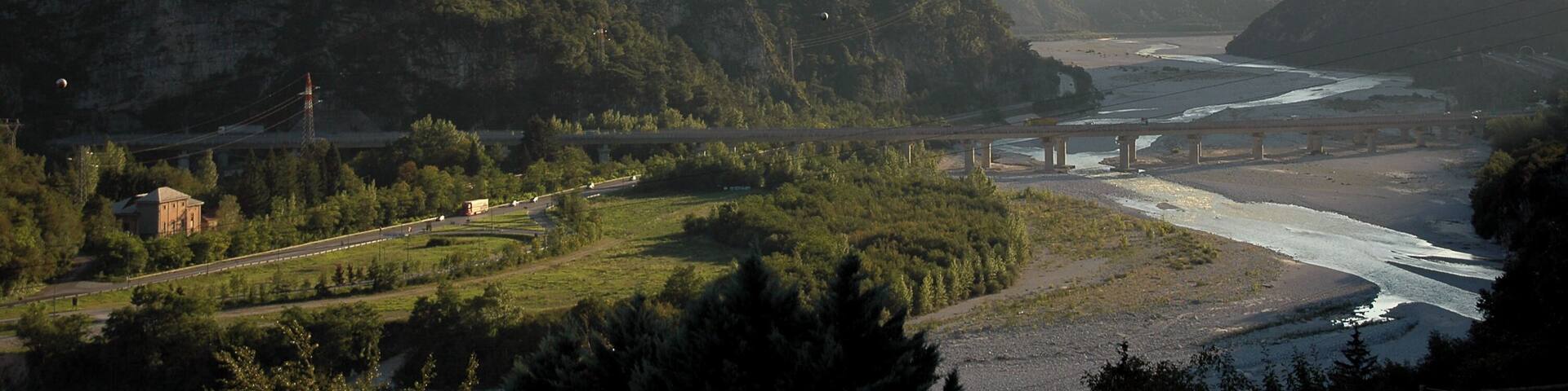 View at the Fella valley (Canal del Ferro) from the Moggio Udinese / Friuli-Venezia Giulia / Italy / EU.
