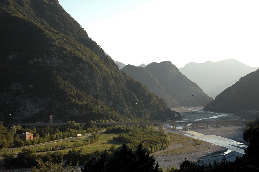 View at the Fella valley (Canal del Ferro) from the Moggio Udinese / Friuli-Venezia Giulia / Italy / EU.