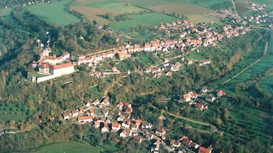Bartenstein in Landkreis Schwäbisch Hall, Germany. View to northeast.