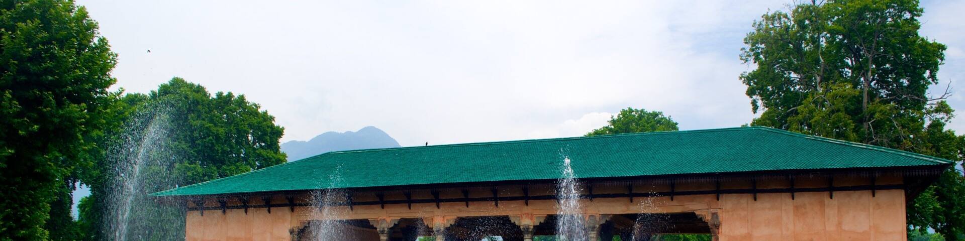 Shalimar Bagh which includes a fountain and heritage architecture