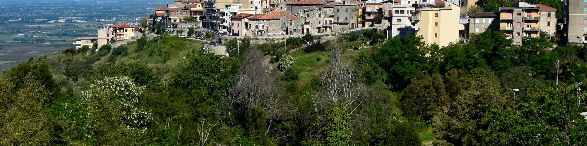 A medieval village on a mountain in the Lazio region of Italy.
