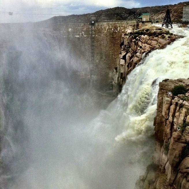We visited the dam when the Platte river was in flood. Awesome!