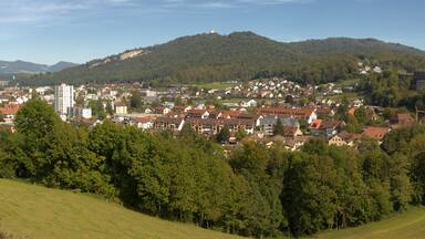 Panoramic view of Aarburg, Canotn of Aargau, showing castle and church