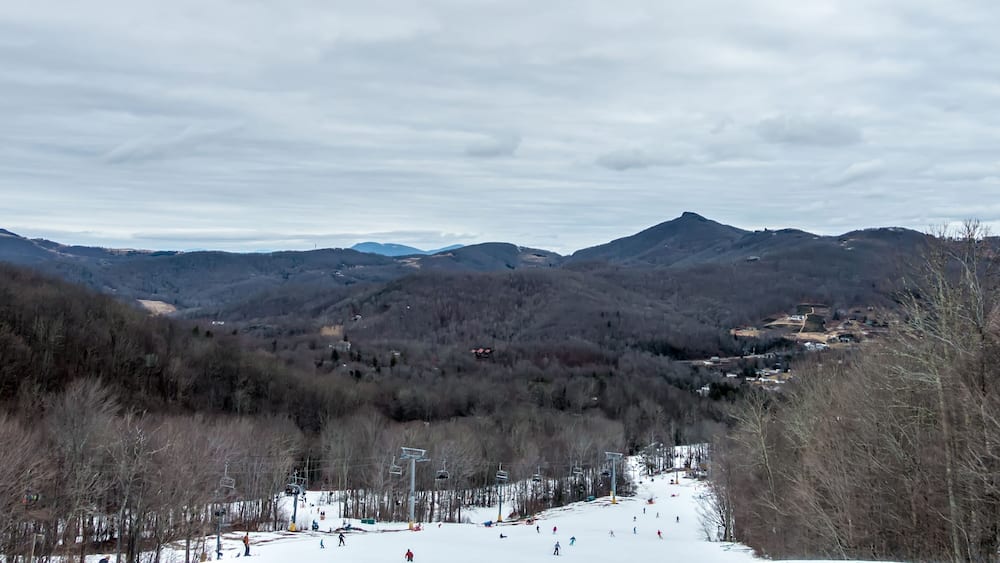 sugar mountain ski resort landscape and trails in north carolina