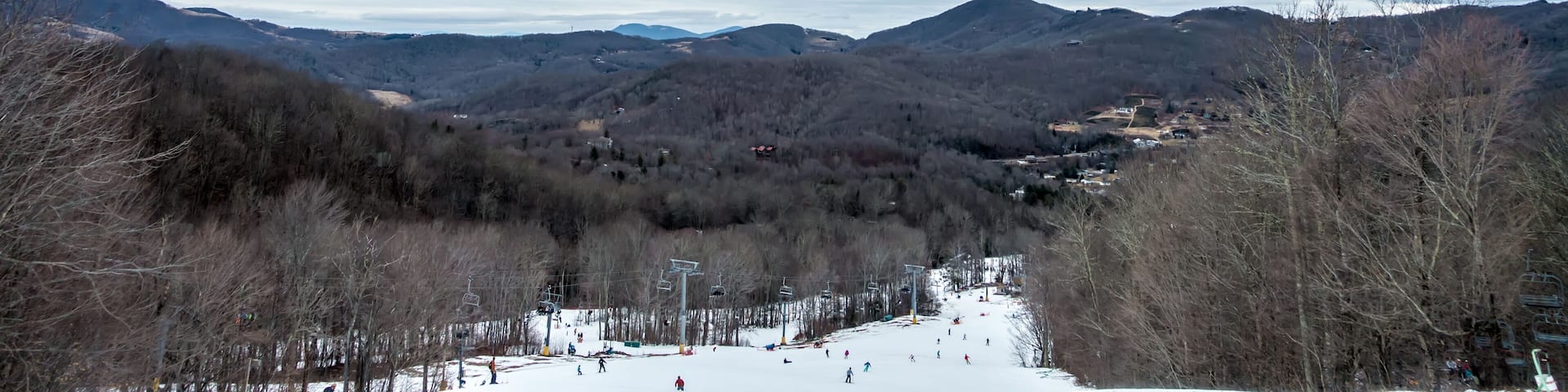 sugar mountain ski resort landscape and trails in north carolina