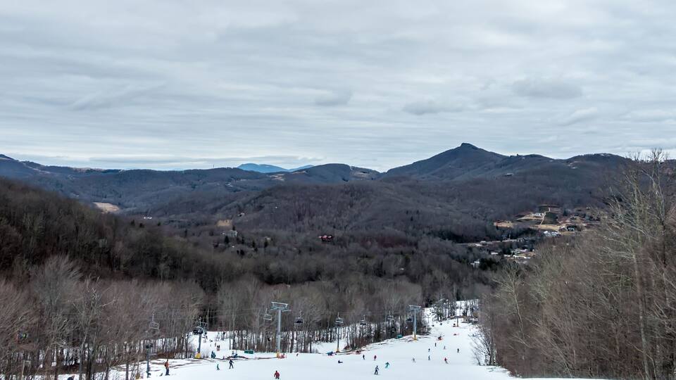 sugar mountain ski resort landscape and trails in north carolina