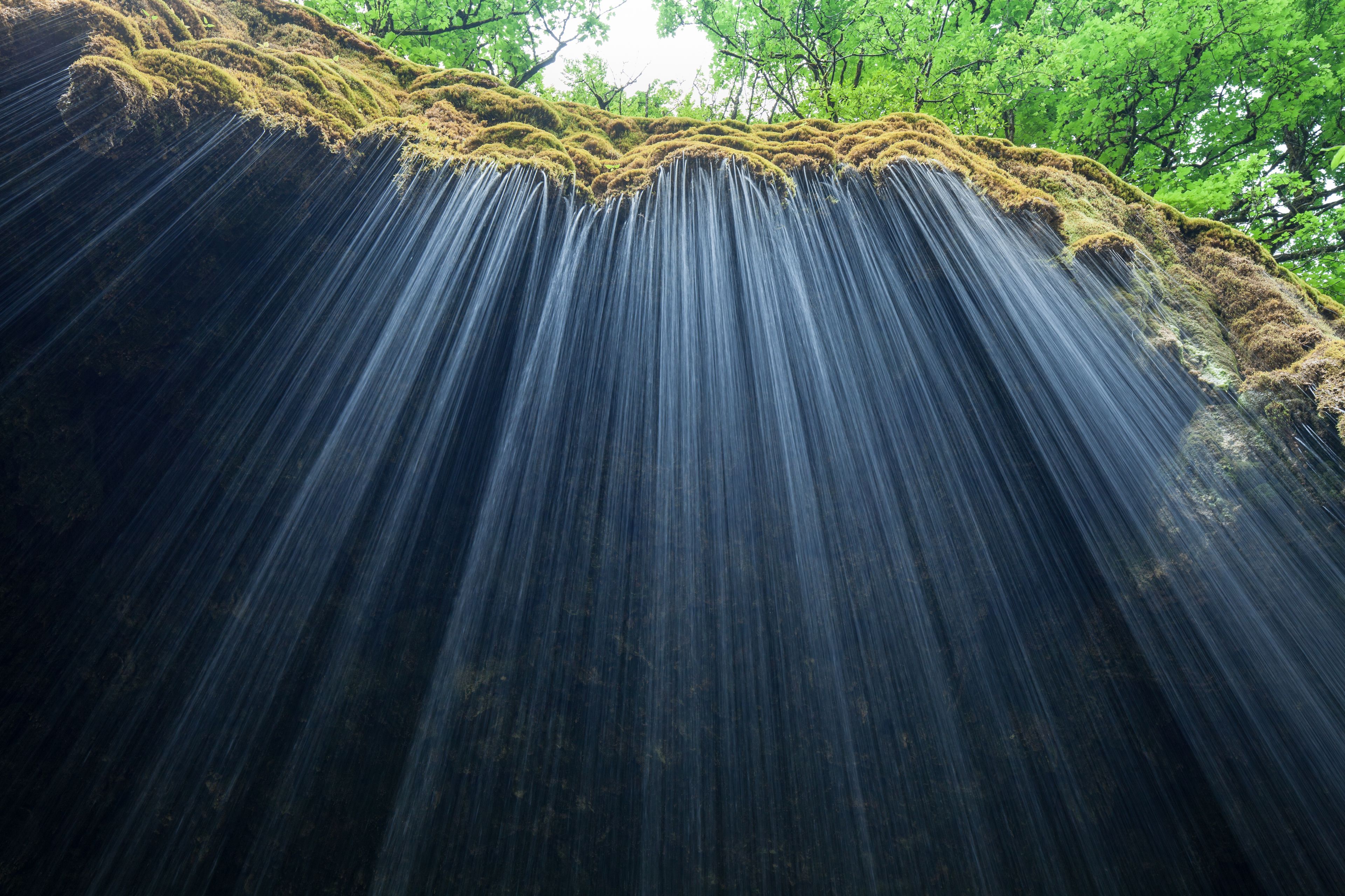 Veil Falls The Schleierfaelle are a waterfall in the Ammerschlucht in Bavaria. They are designated as a geotope and are protected as a natural monument.