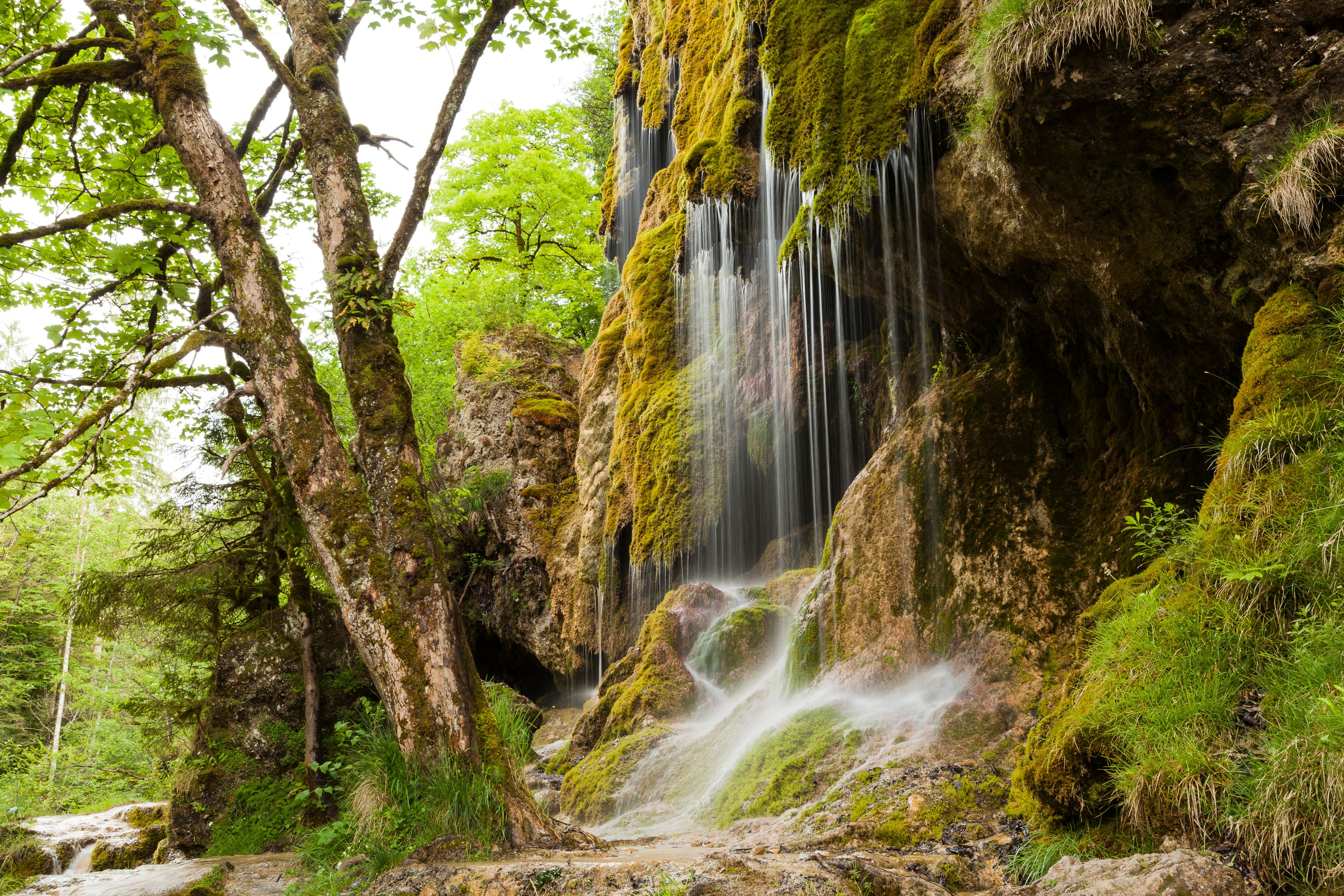 Germany, Bavaria, Saulgrub, Schleier falls waterfall