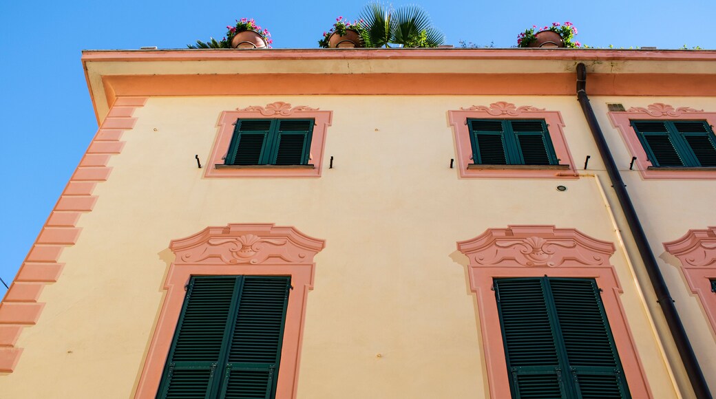 Colorful italian house in Liguria, Italy, Europe