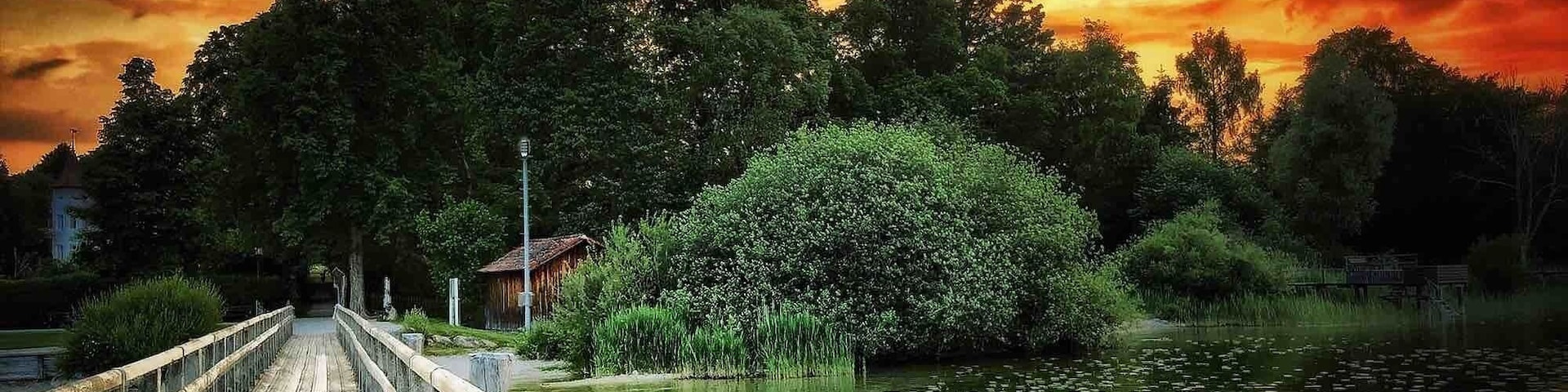 A dramatic sunset before the storm, @ lovely little town called Riederau in Bavaria by lake Ammersee