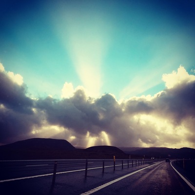 Driving to geysers
