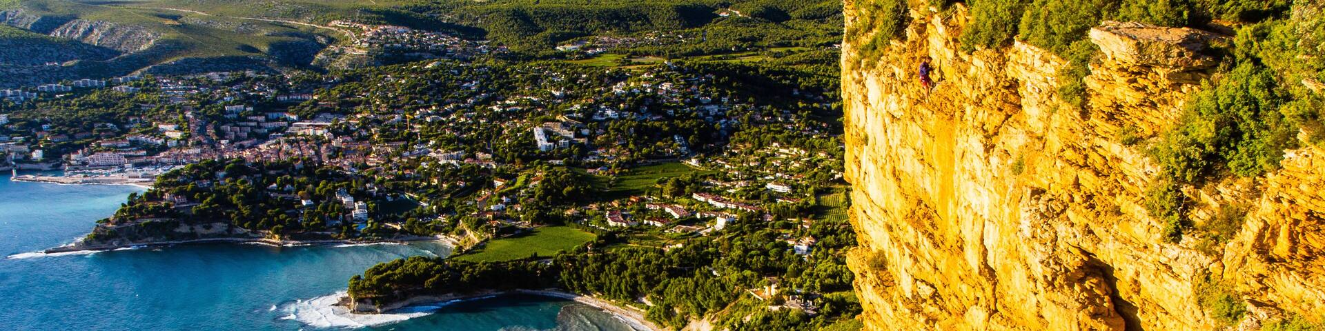 Amazing view of Cassis from Cap Canaille, a popular destination for rock climbers