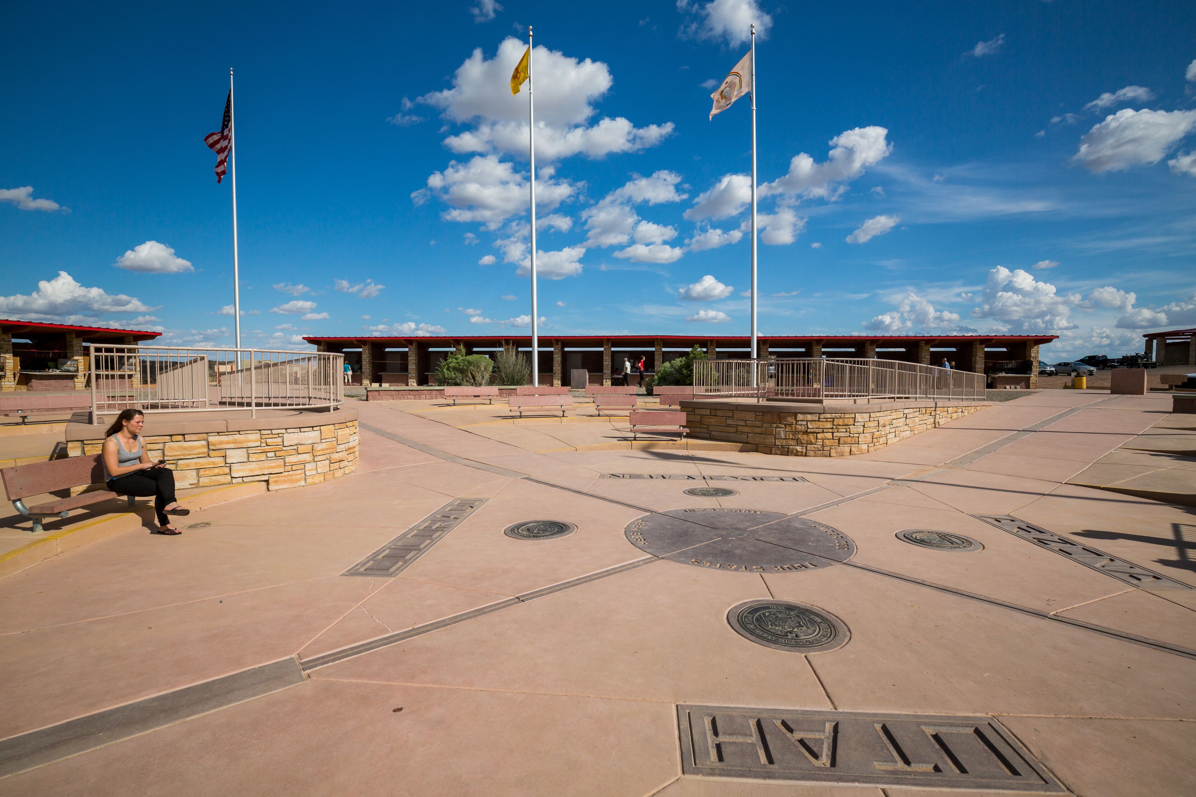 FOUR CORNERS MONUMENT, USA - AUGUST 27: Views of the Four Corner