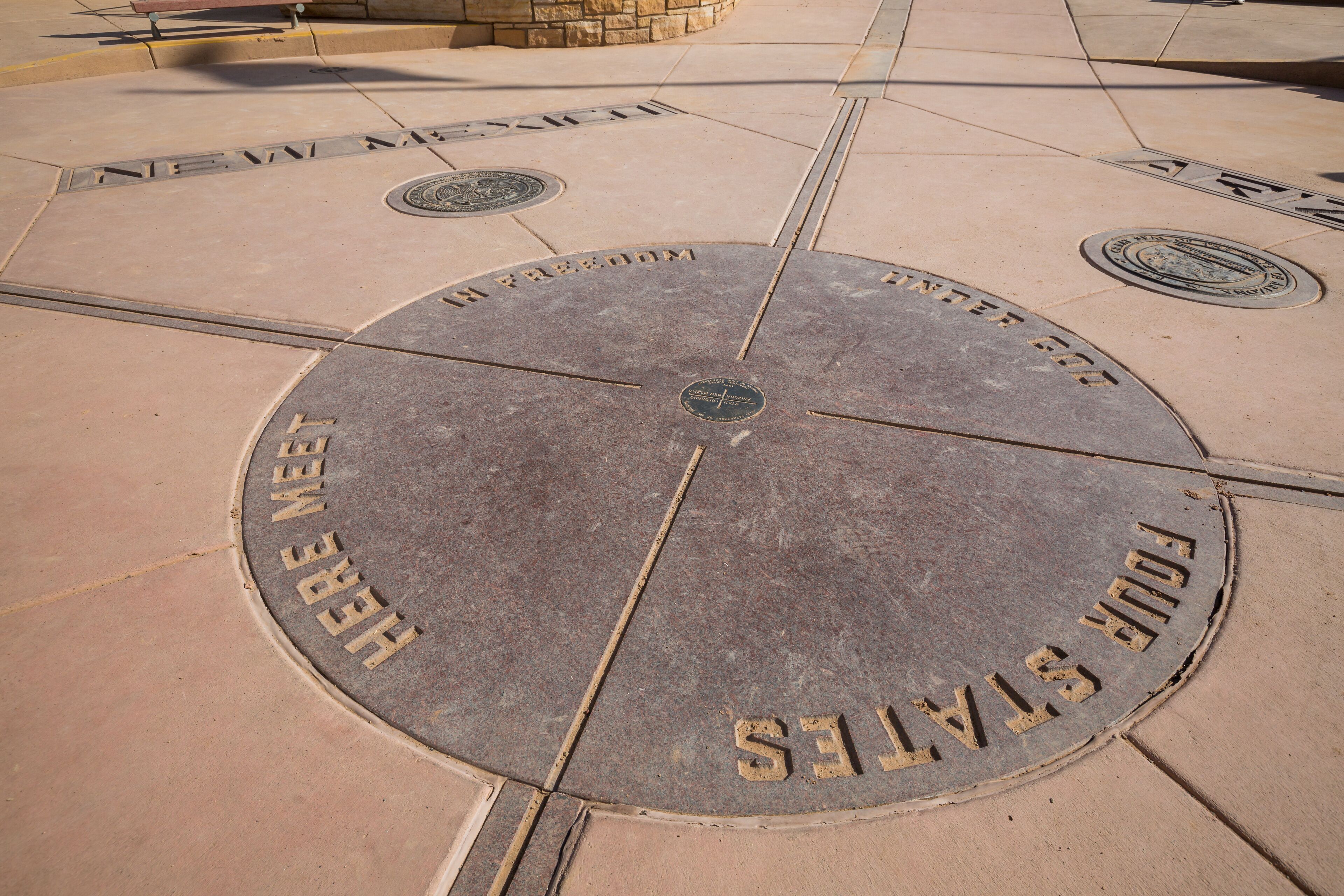 FOUR CORNERS MONUMENT, USA - AUGUST 27: Views of the Four Corner
