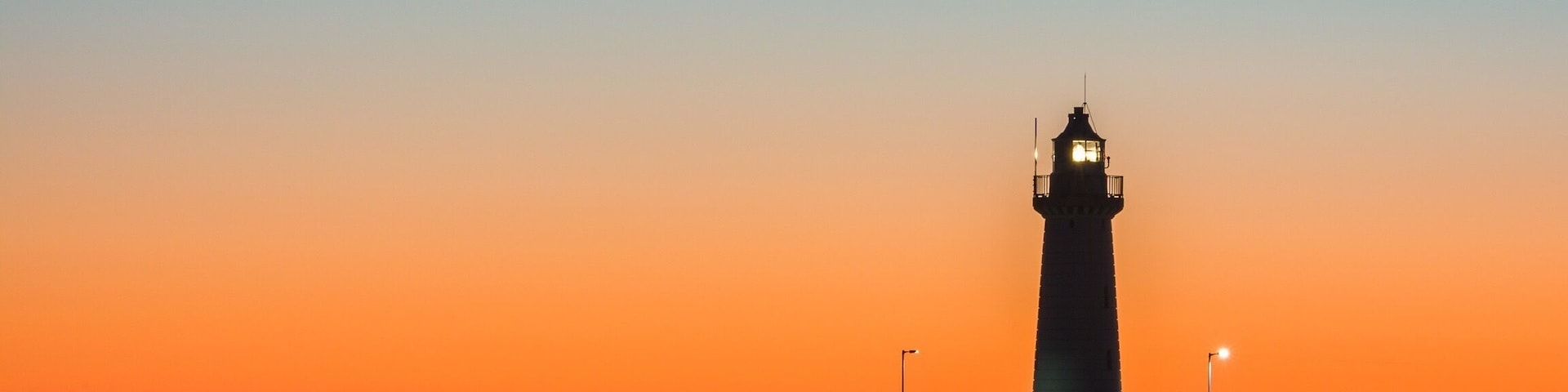 Donaghadee lighthouse before dawn.