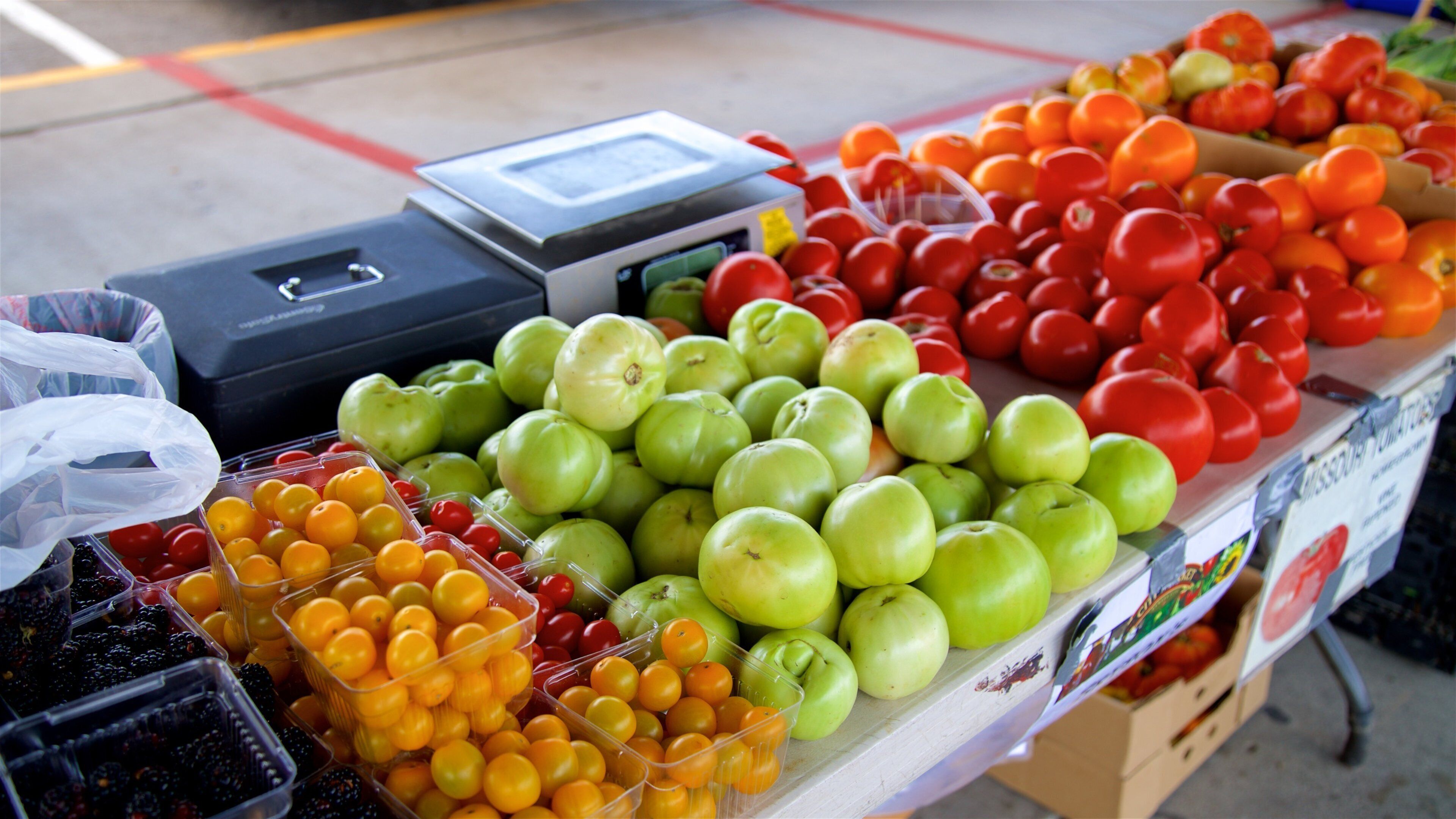 River Market mostrando mercados y comida