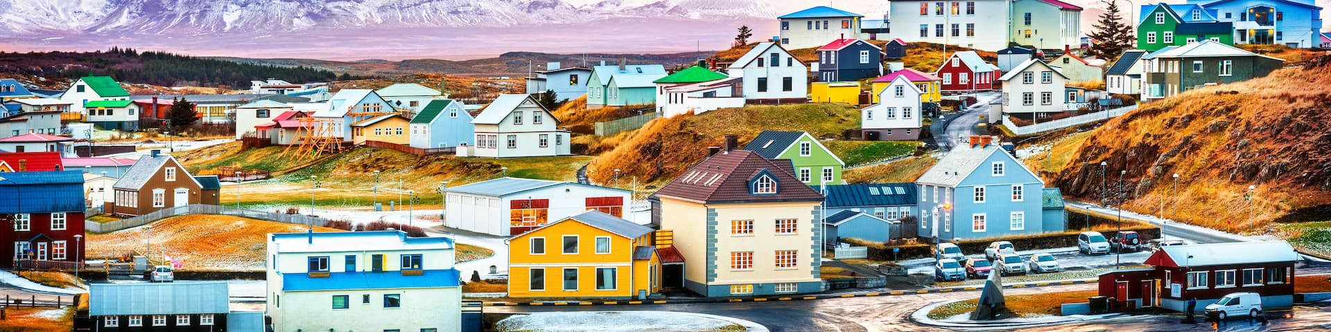 Stykkisholmur colorful icelandic houses. Stykkisholmur is a town situated in the western part of Iceland, in the northern part of the Saefellsnes peninsula