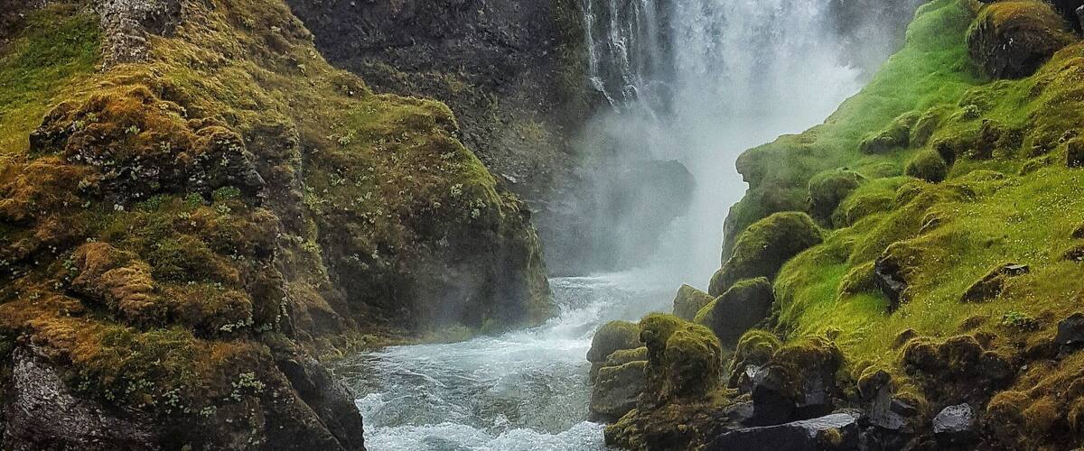 Dynjandi-A beautiful multilevel waterfall which cascades down the mountainside- in the Western Fjords- stunning and I think my favourite in Iceland