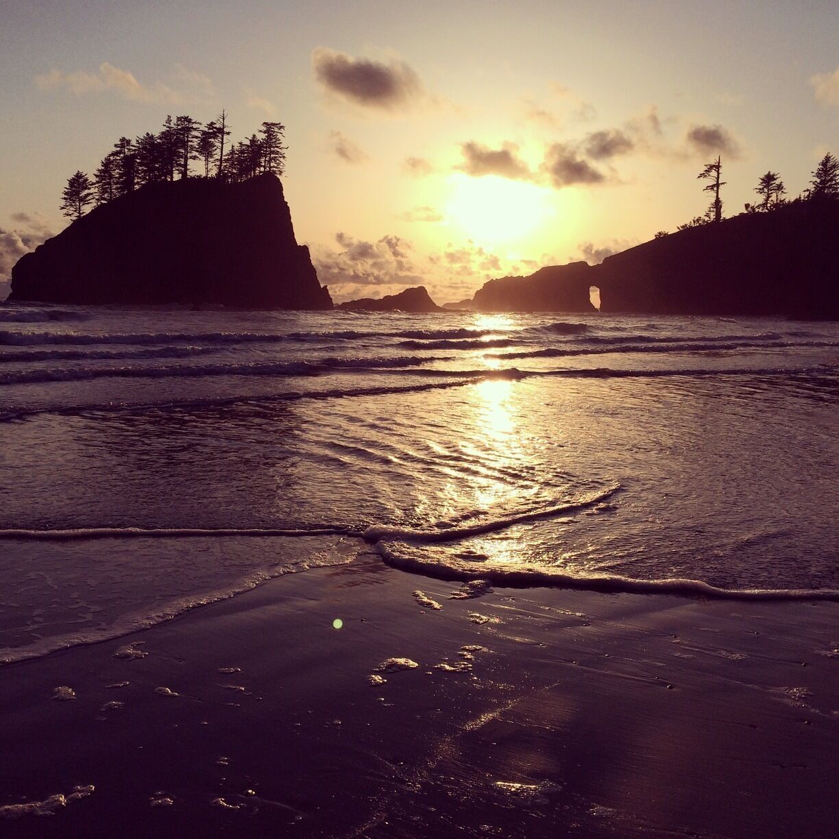 Gorgeous sunset at Second Beach, near La Push, WA