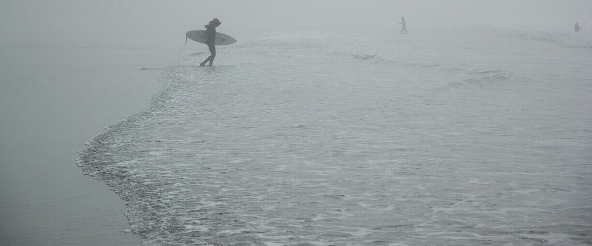 Hobuck Beach Resort is one of the few places to stay in the Makah Nation. There are options for camping, or single bedroom cabins you can stay in as well, and the surfing is great, as long as you have a wetsuit. The fog never lifted this particular day, but that didn't stop 30 of us from going out to catch waves.