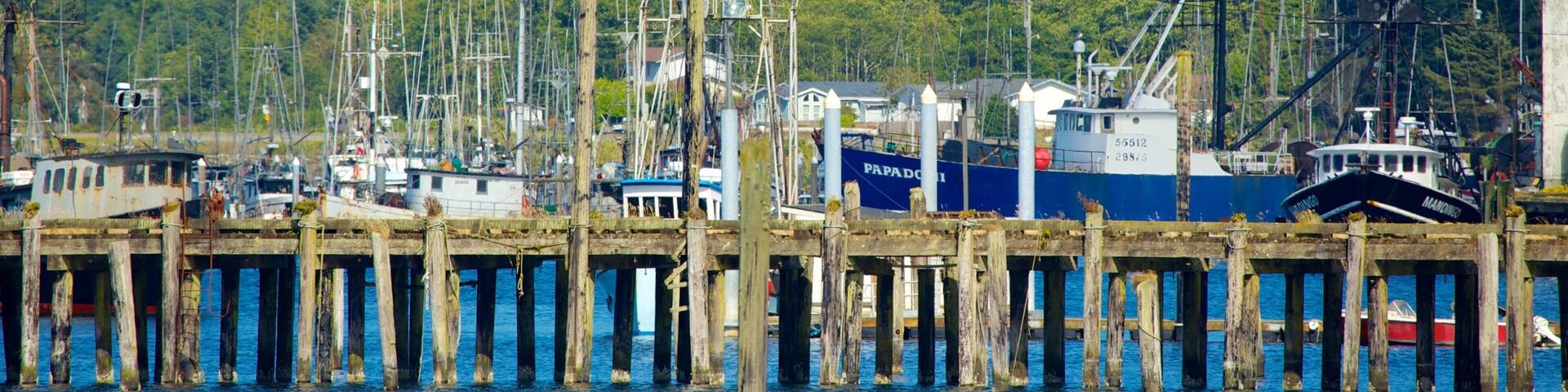 Neah Bay featuring a marina, boating and a bay or harbor